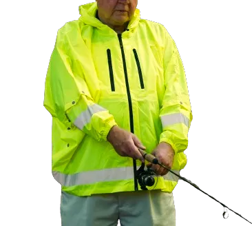 Brella 2020 Lime Green Unisex Hybrid Rain jacket w/ Reflective Strips