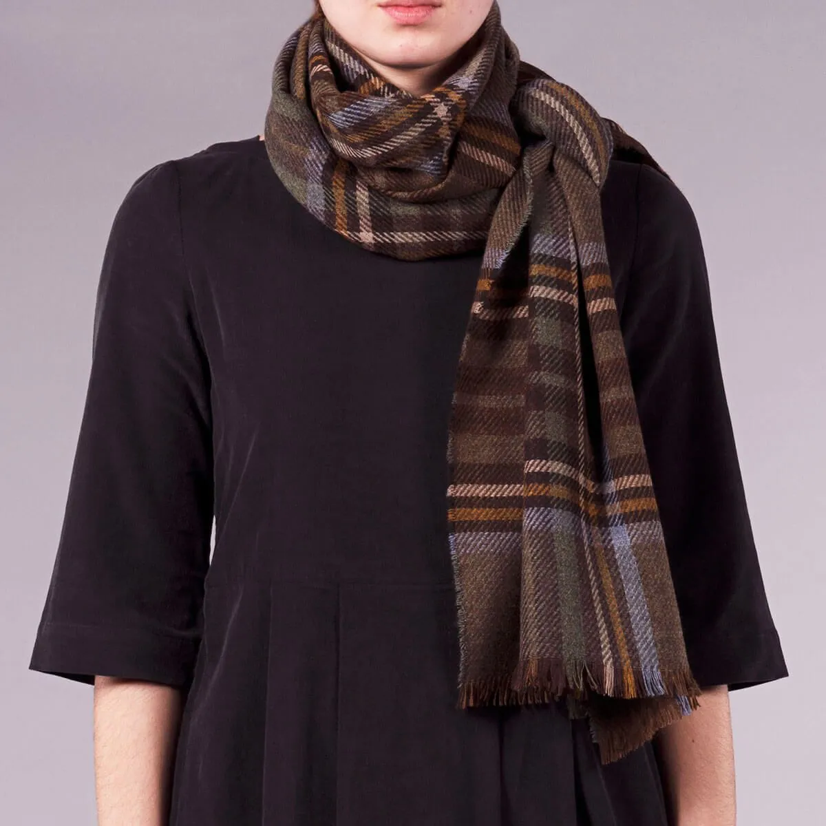 Brock Luxury Fine Wool Stole - Stewart Olive