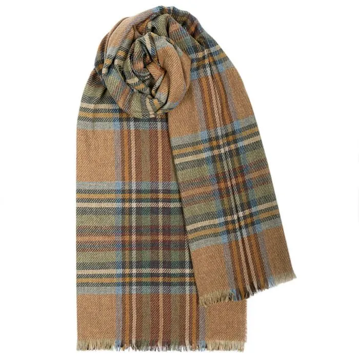 Brock Luxury Fine Wool Stole - Stewart Olive