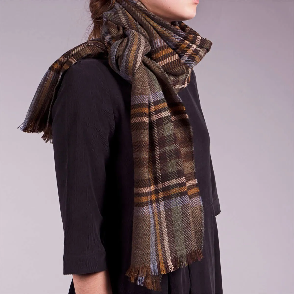 Brock Luxury Fine Wool Stole - Stewart Olive