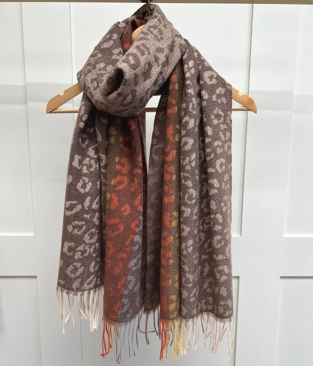 Brown Animal Print Soft Scarf