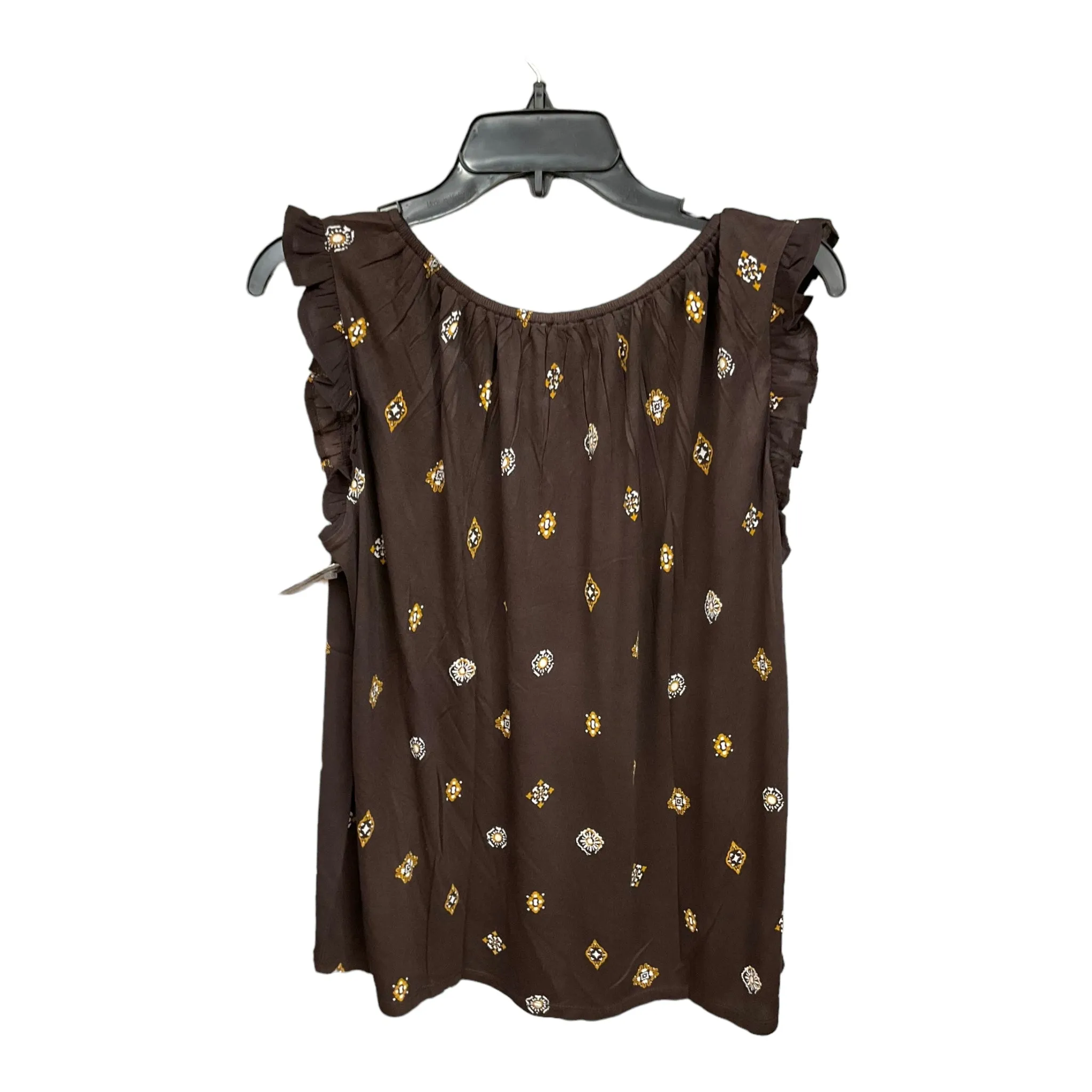 Brown Blouse Sleeveless Loft, Size L