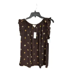 Brown Blouse Sleeveless Loft, Size L