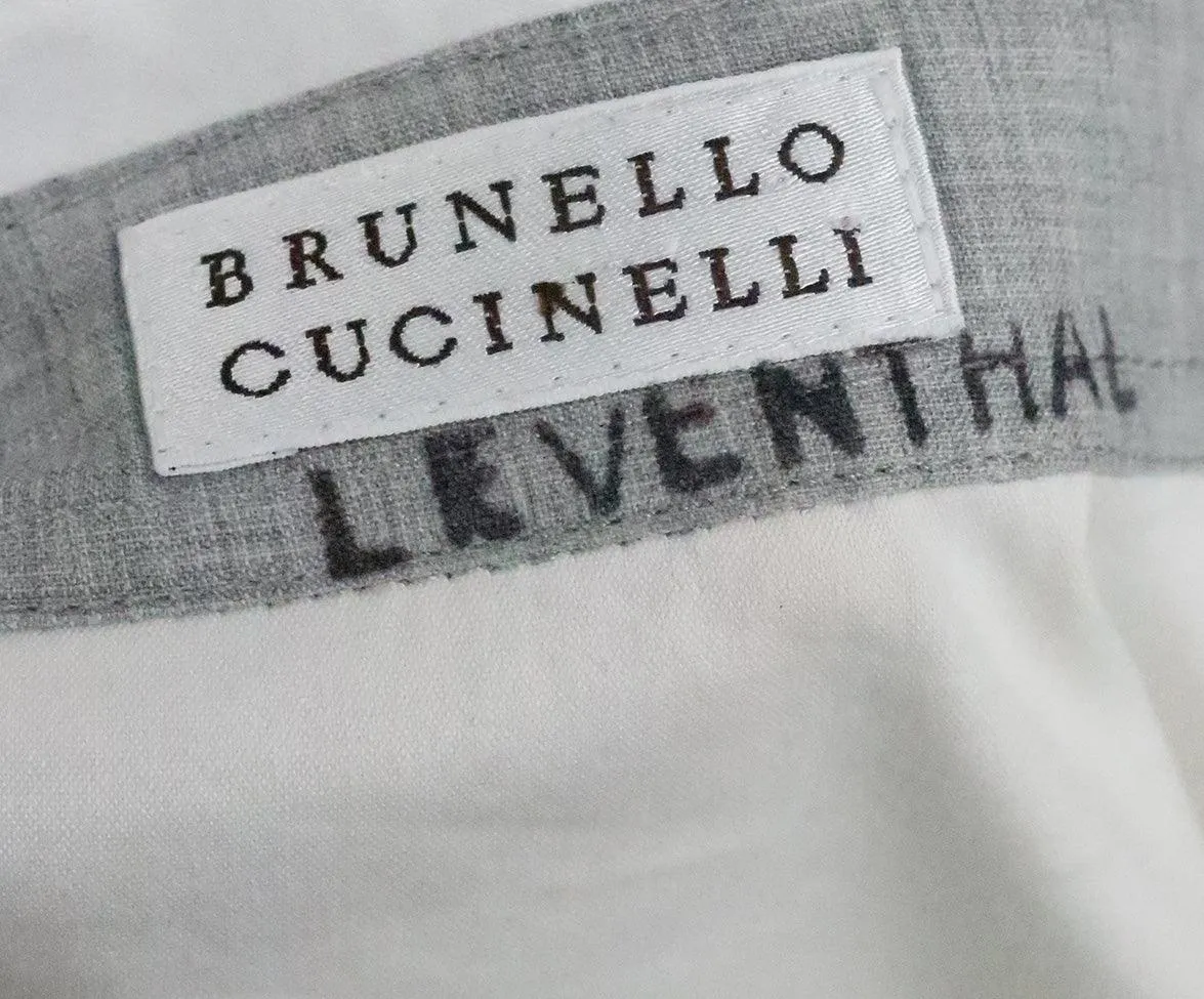 Brunello Cucinelli Ivory & Grey Trim Top sz 6