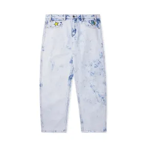 Butter Goods x The Smurfs Harmony Denim Pants - Bleach Dye Indigo