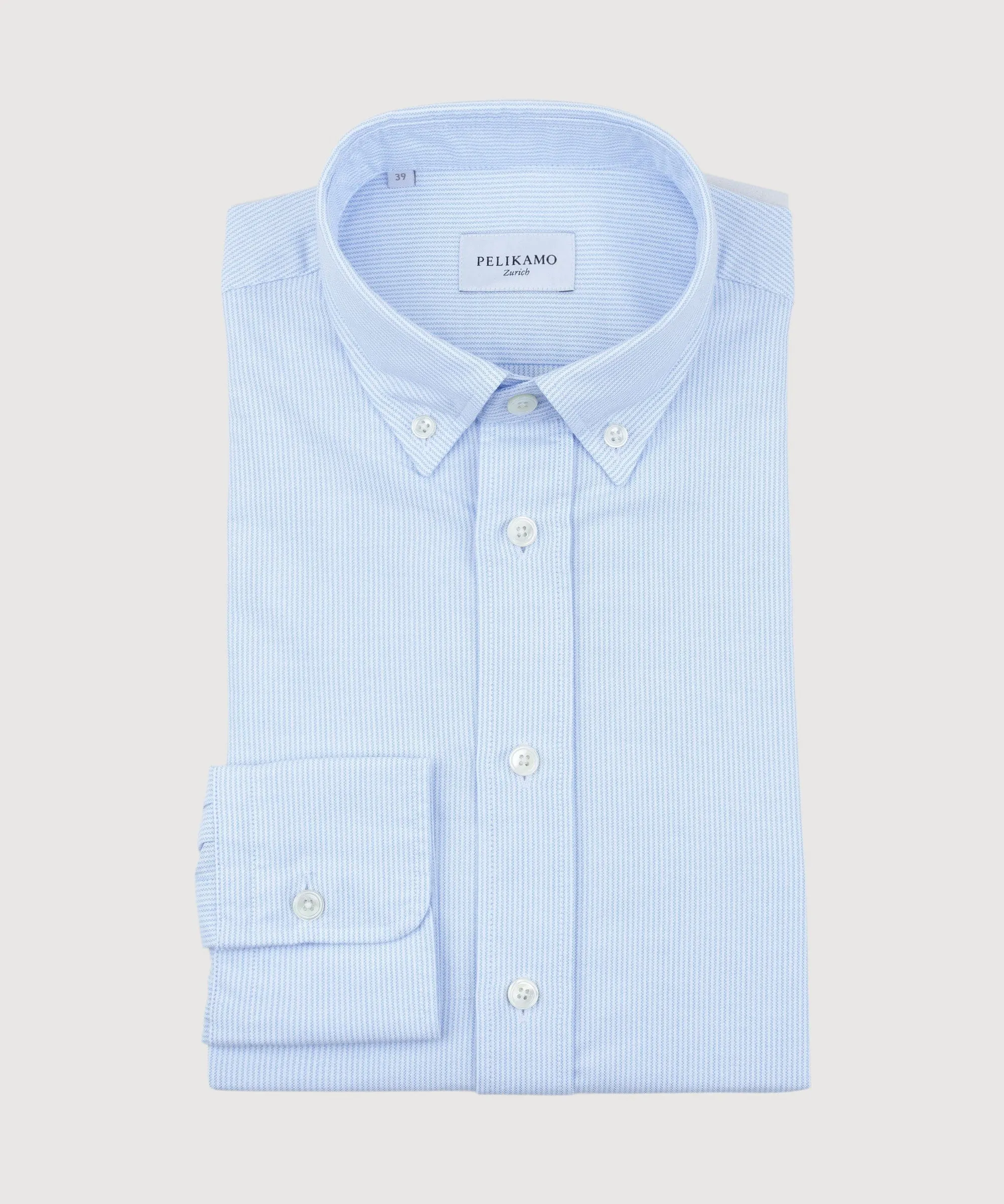 Button Down Oxford Shirt Fine Striped