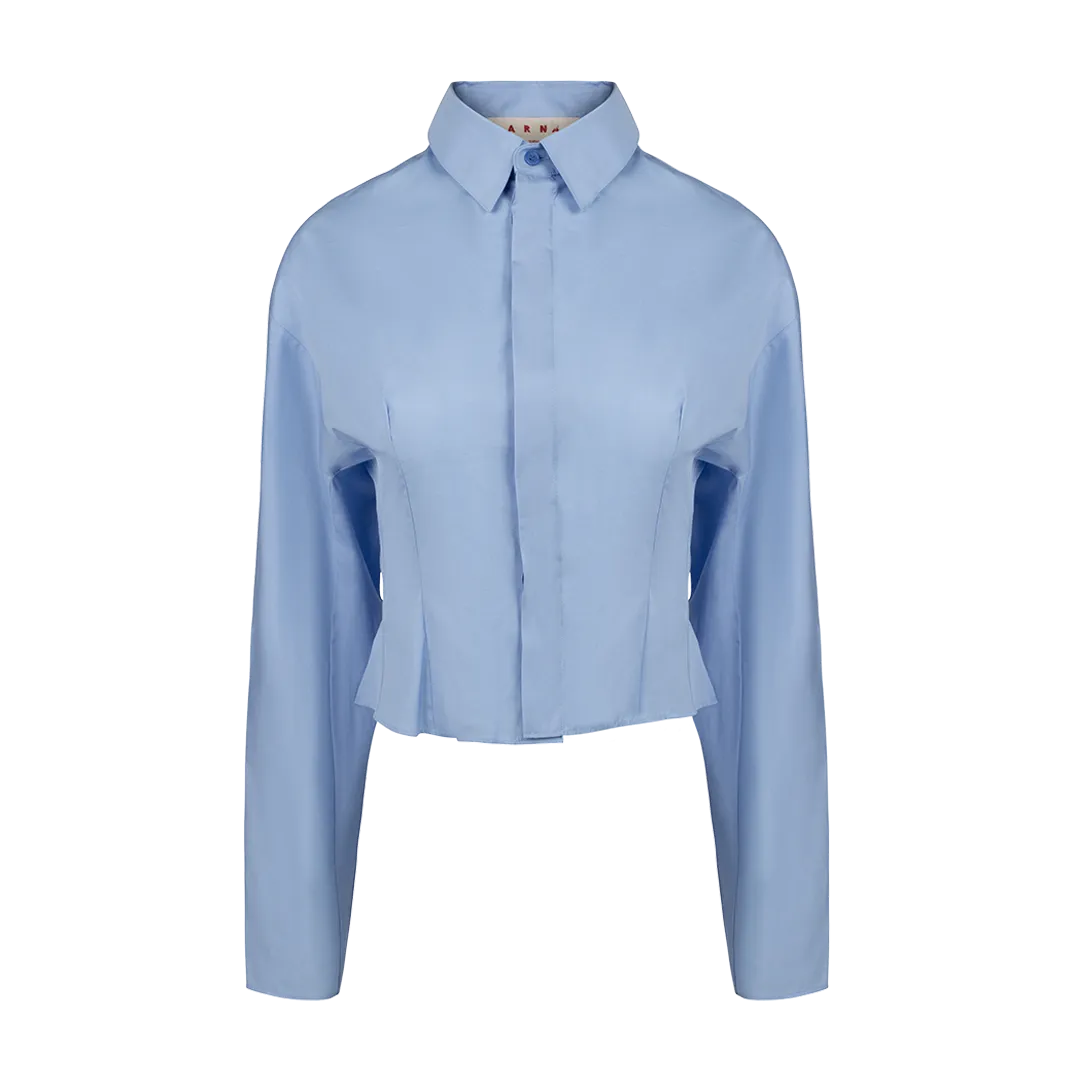 Button-Front Shirt with Gathered Back