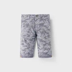 C1716 RCUL Digital Printed 4-Pocket Grey Cotton Shorts