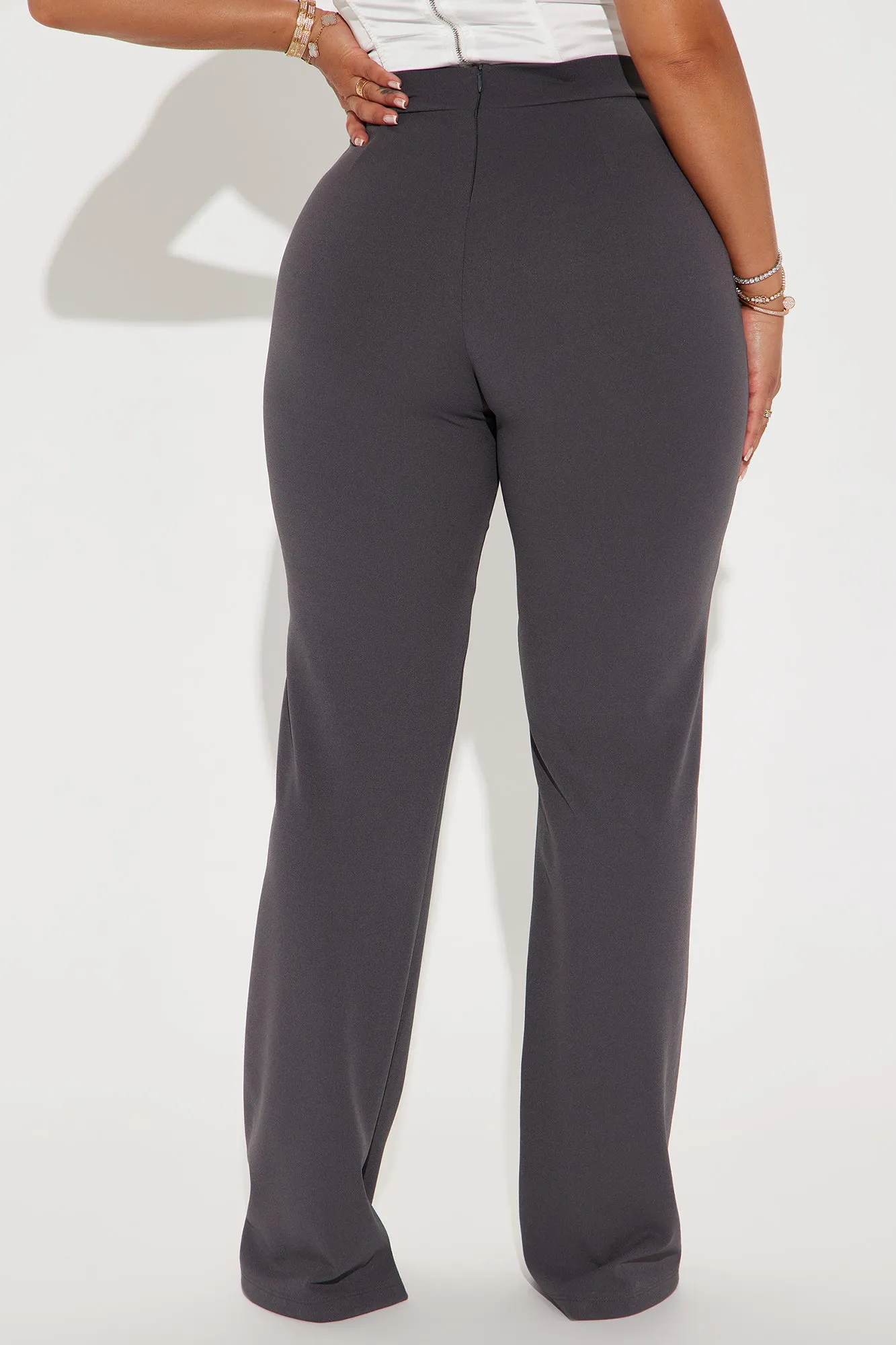 Call It Even Wide Leg Dress Pants - Charcoal