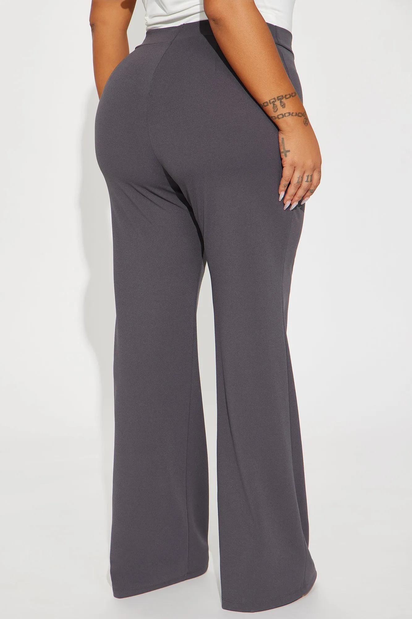 Call It Even Wide Leg Dress Pants - Charcoal