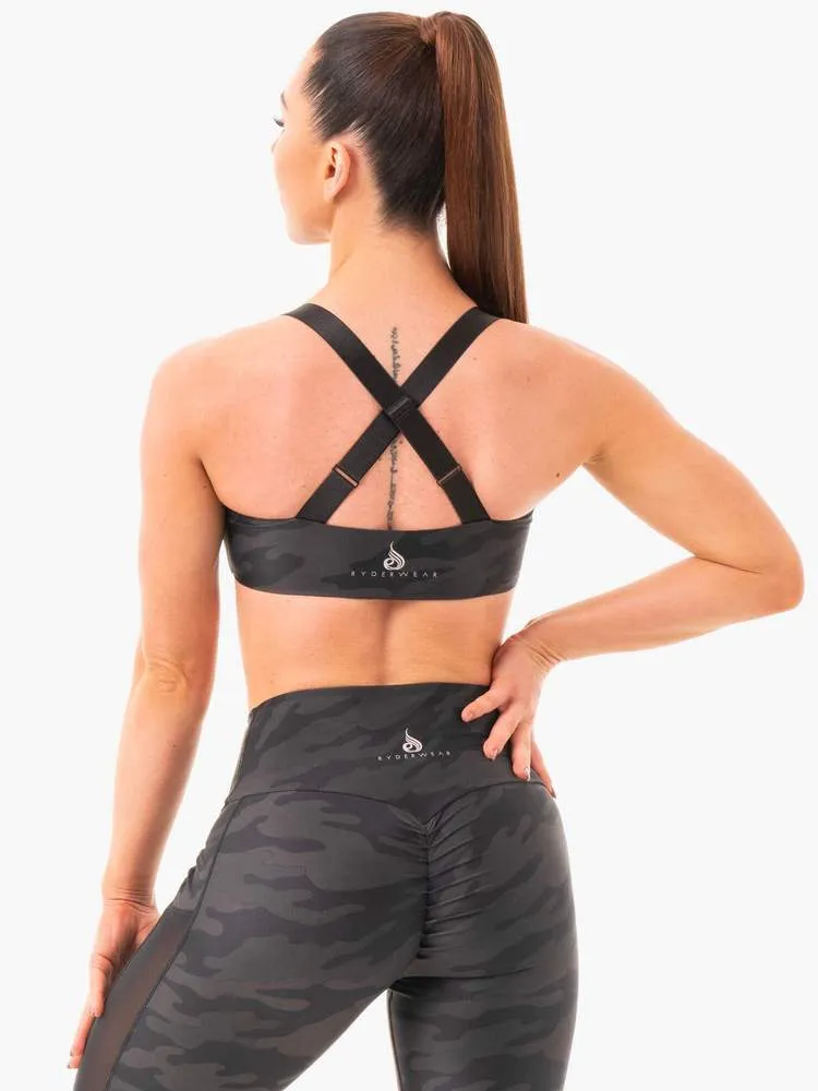 CAMO SPORTS BRA BLACK CAMO