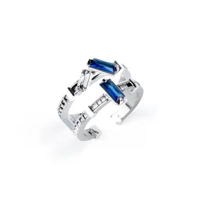 Captain Pilot Ring [Blue/White gems]