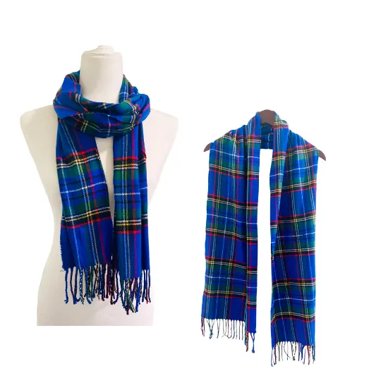 Cashmere Feel Unisex  Plaid Scarfs