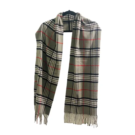 Cashmere Feel Unisex  Plaid Scarfs