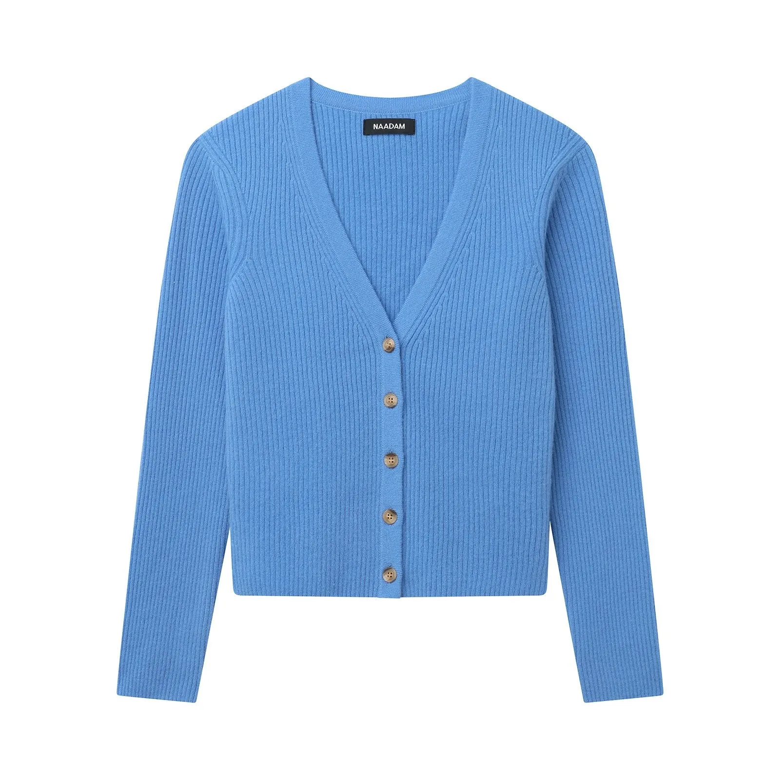 Cashmere Ribbed Cropped Cardigan