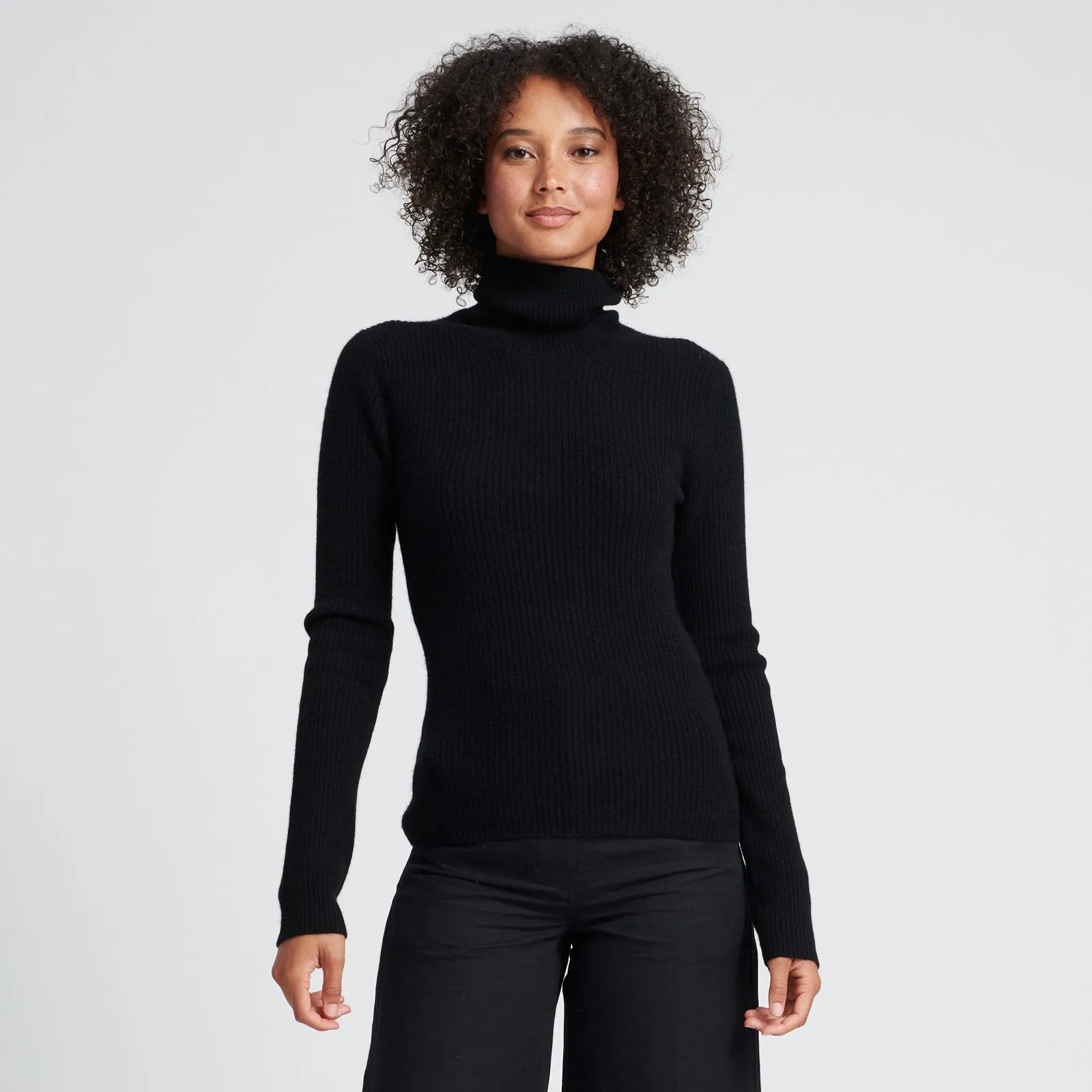 Cashmere Ribbed Turtleneck