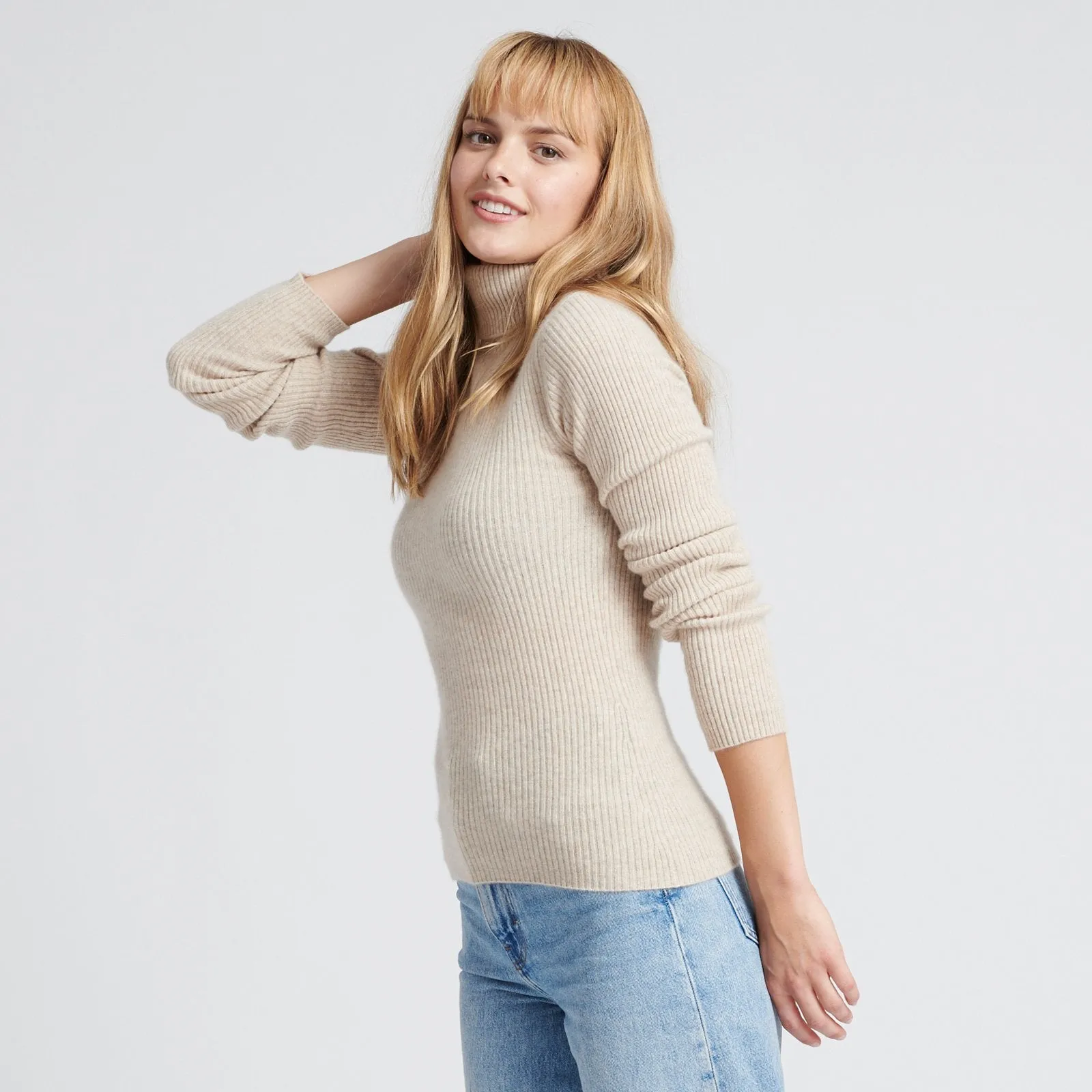 Cashmere Ribbed Turtleneck