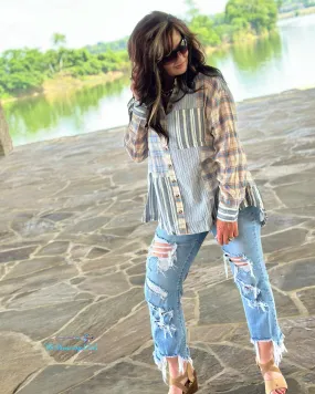 Cassie Multi Plaid Long Sleeve Button Down