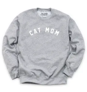 CAT MOM Pullover Sweatshirt - Grey & White