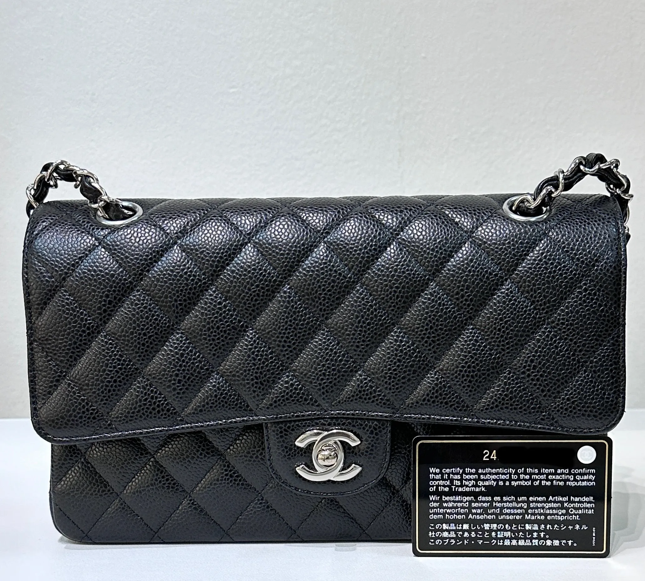 Chanel Medium Classic Flap Bag Caviar Black SHW