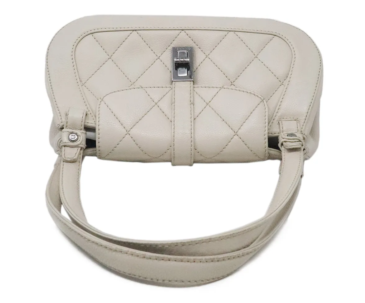 Chanel Neutral Caviar Leather Shoulder Bag