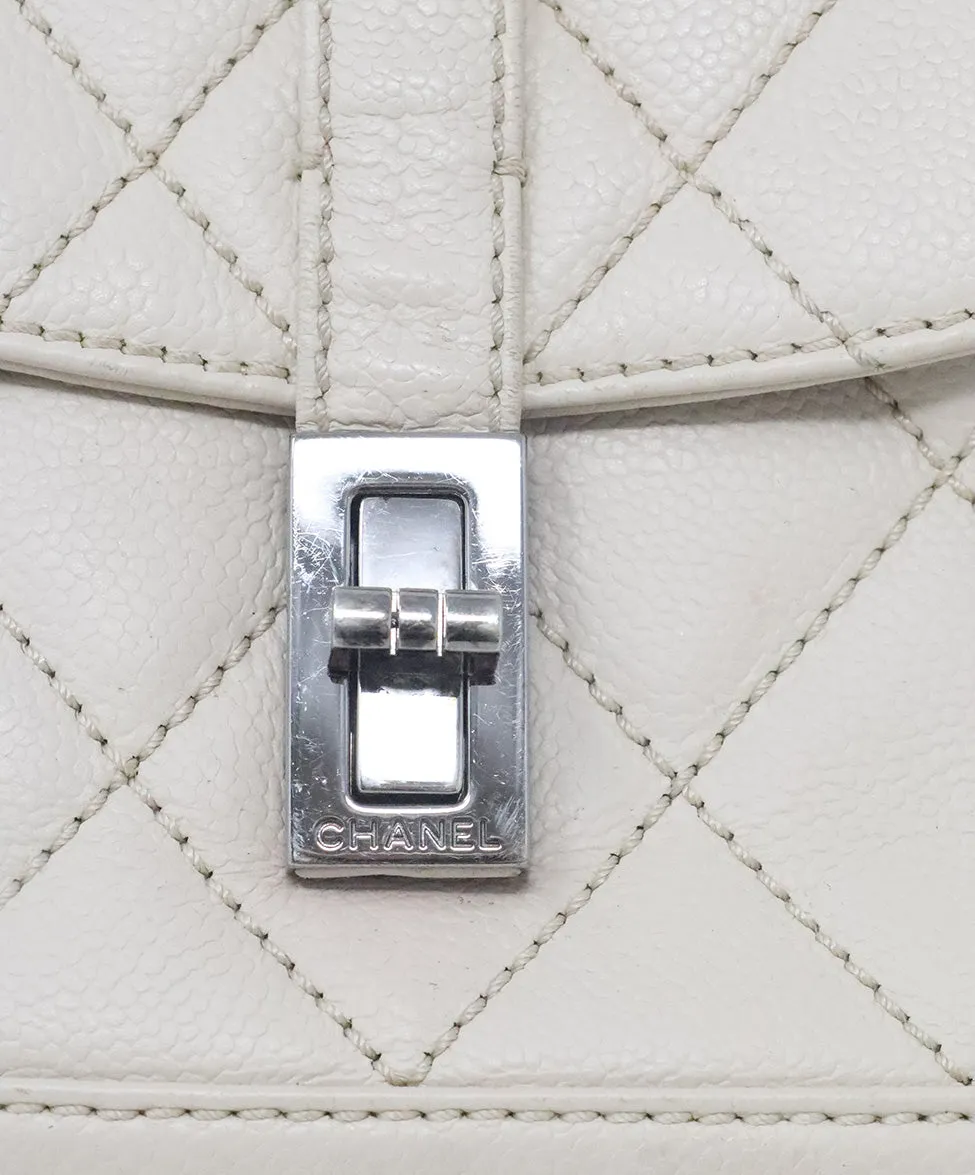 Chanel Neutral Caviar Leather Shoulder Bag