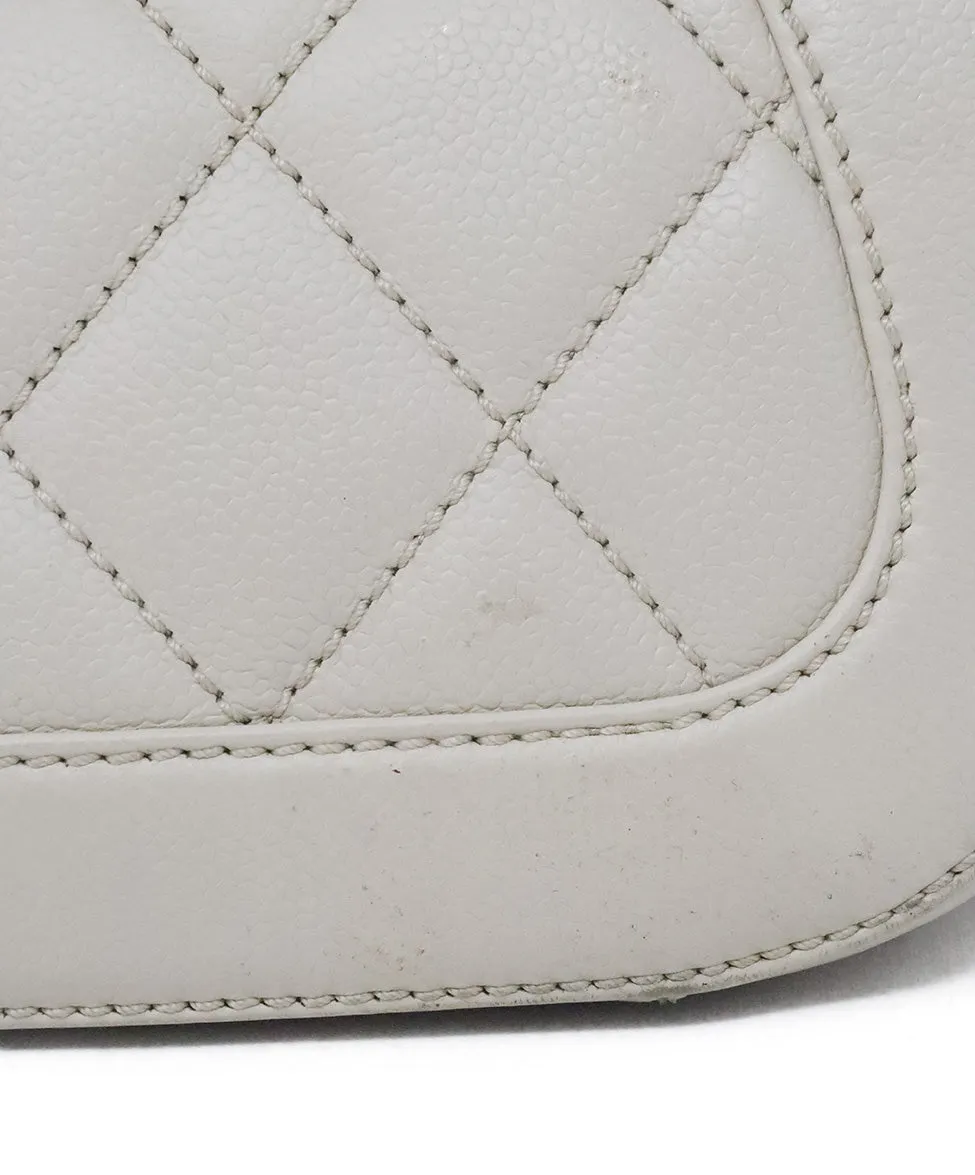 Chanel Neutral Caviar Leather Shoulder Bag