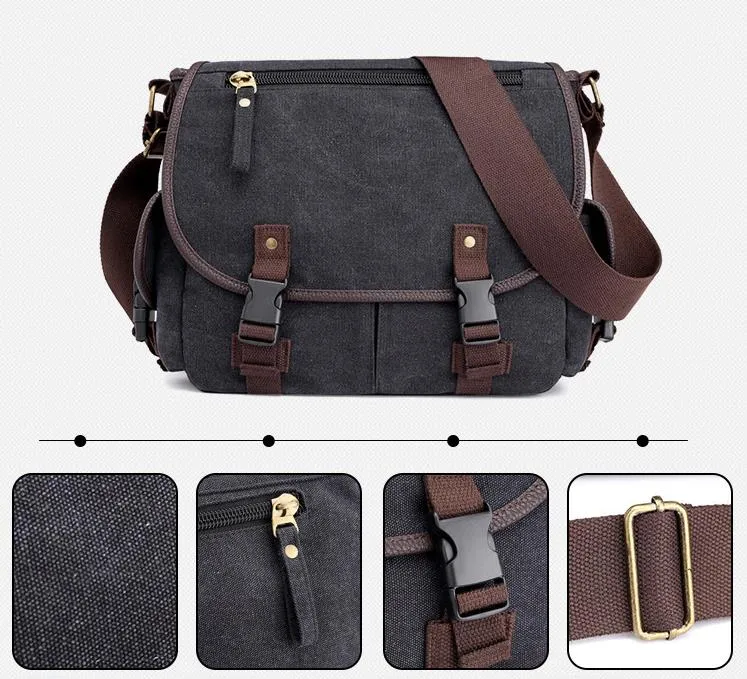 Cheggio Canvas Messenger Bag