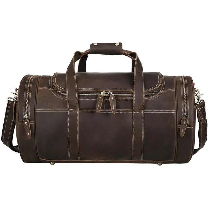 Christmas Gifts Leather Duffel Bag Vintage Carry On Weekend Bag Large Duffle Luggage Bag Overnight Travel Bag