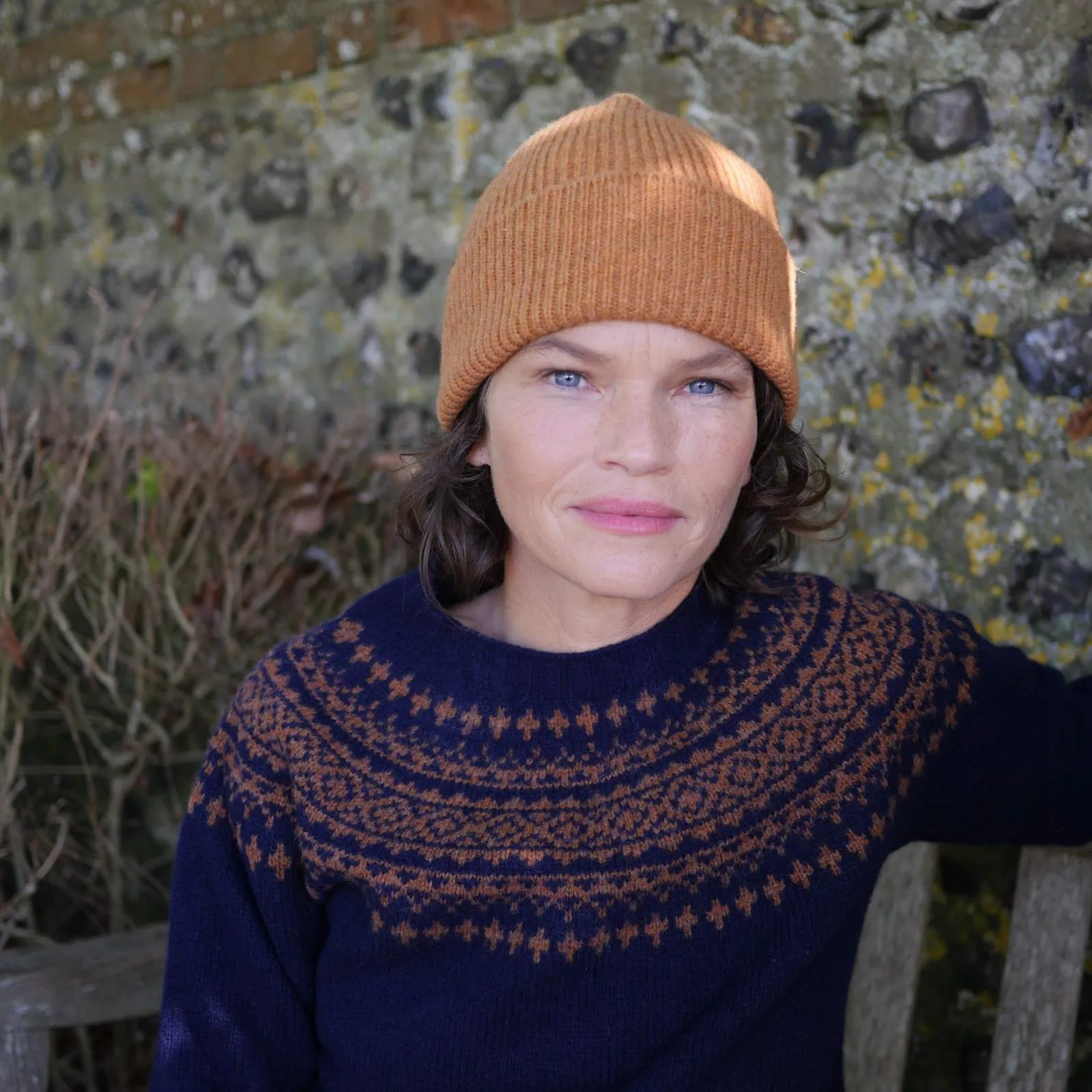 Classic Fair Isle Jumper - Navy & Sienna