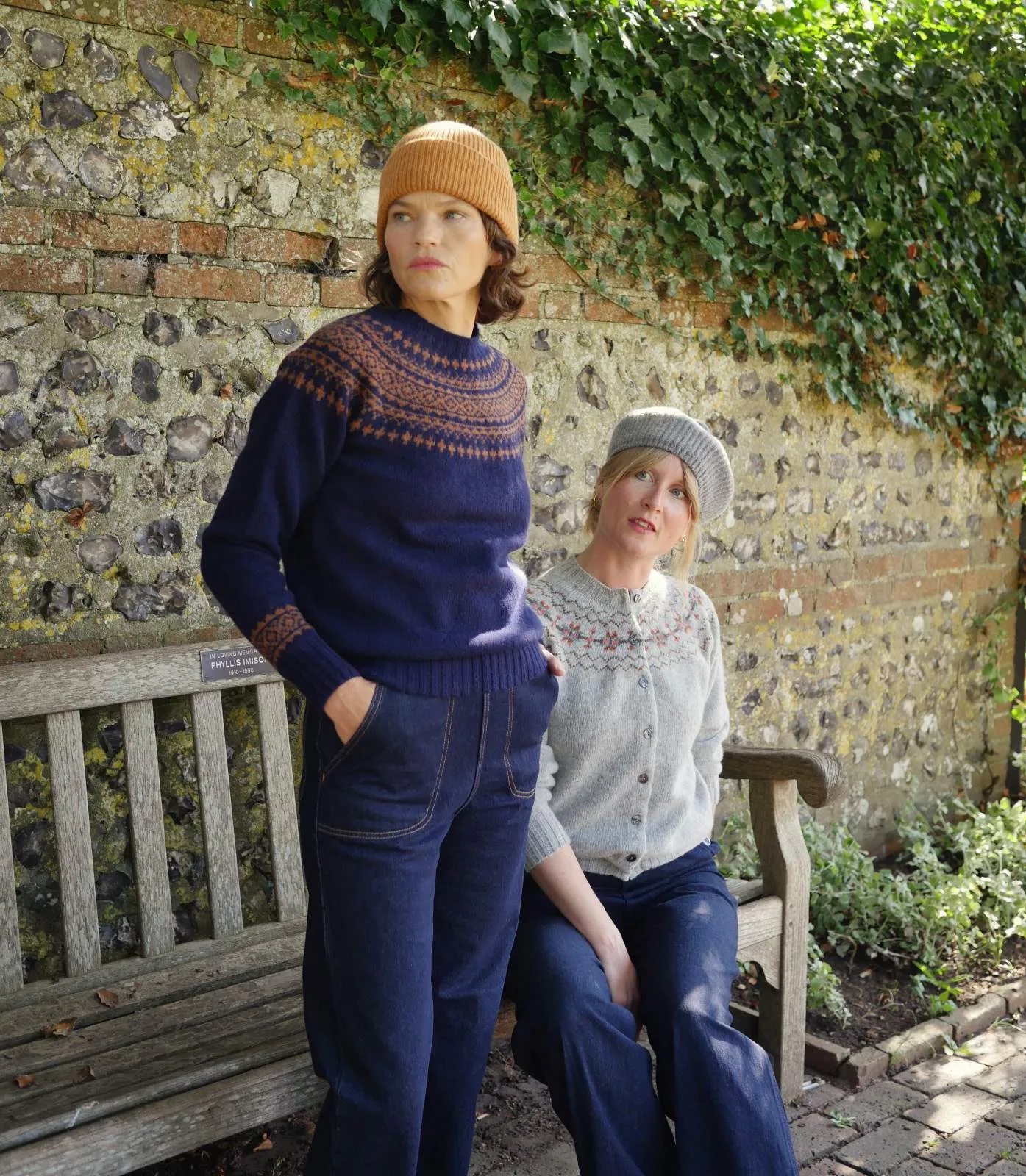 Classic Fair Isle Jumper - Navy & Sienna