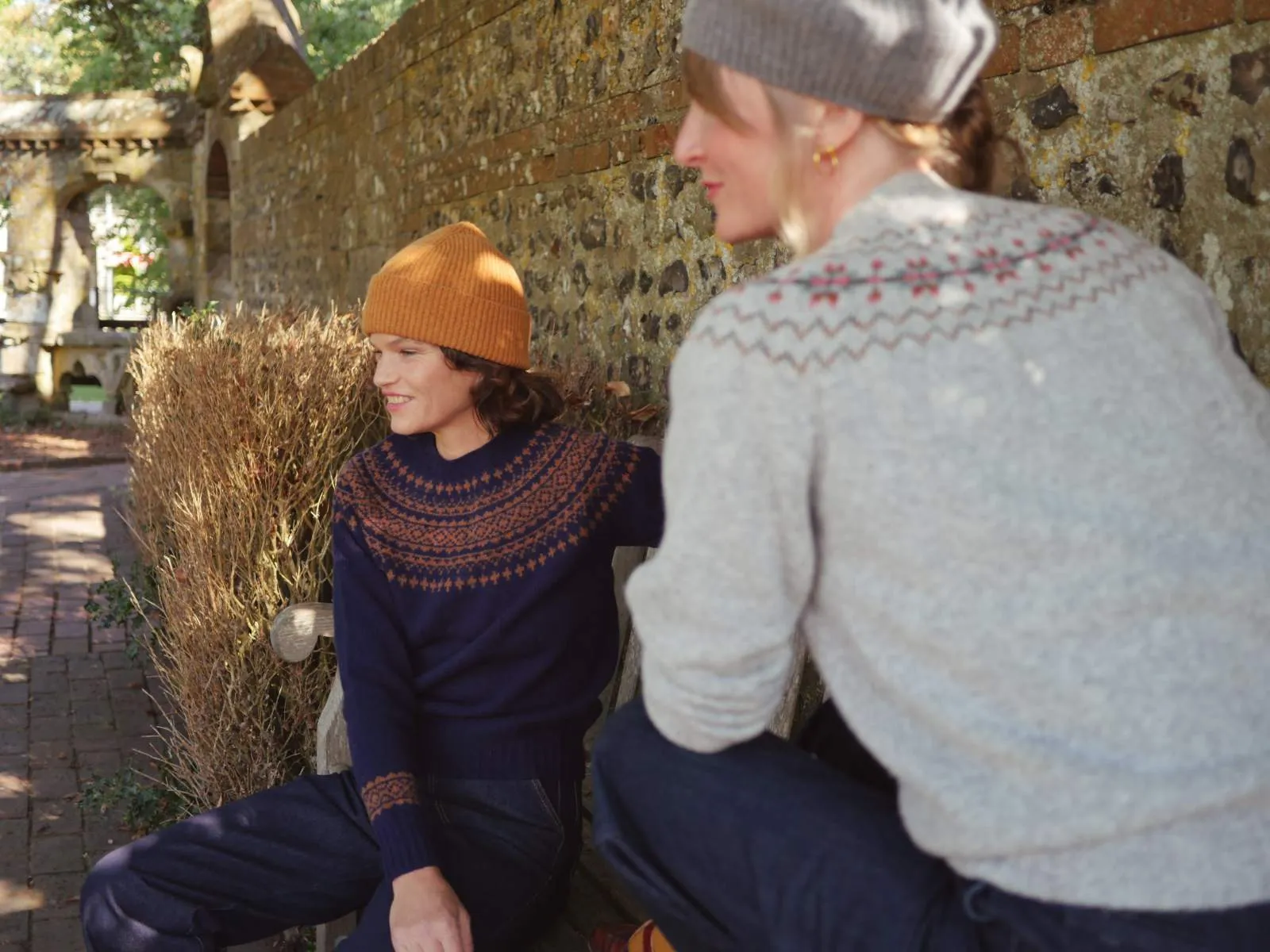 Classic Fair Isle Jumper - Navy & Sienna