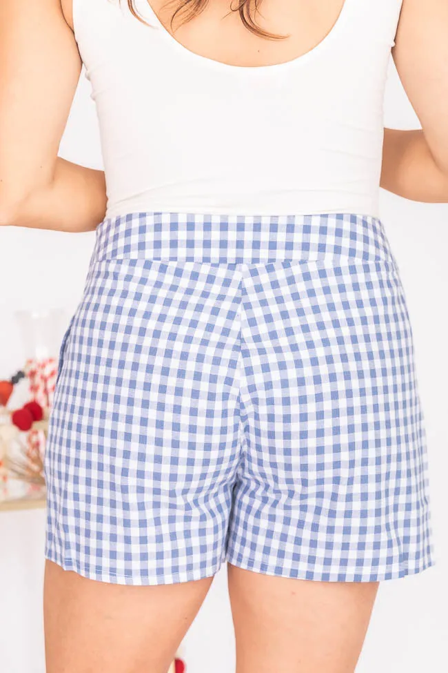 Conscious Reason Blue Gingham Shorts FINAL SALE