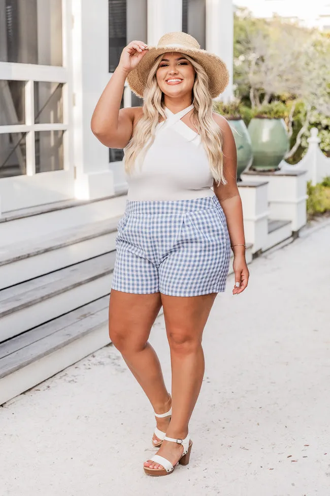 Conscious Reason Blue Gingham Shorts FINAL SALE