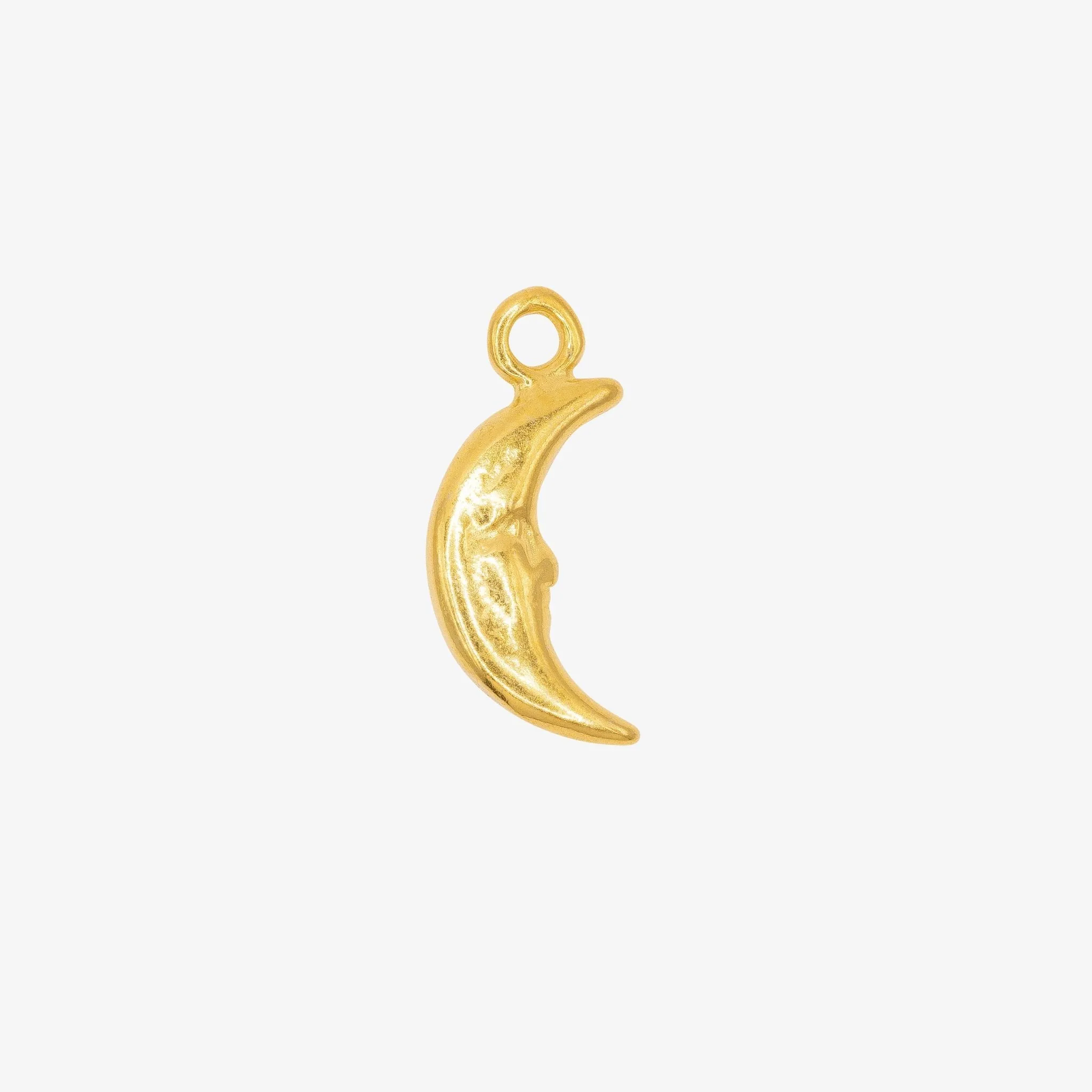 Crescent Moon Face Charm Wholesale 14K Gold, Solid 14K Gold, 268G