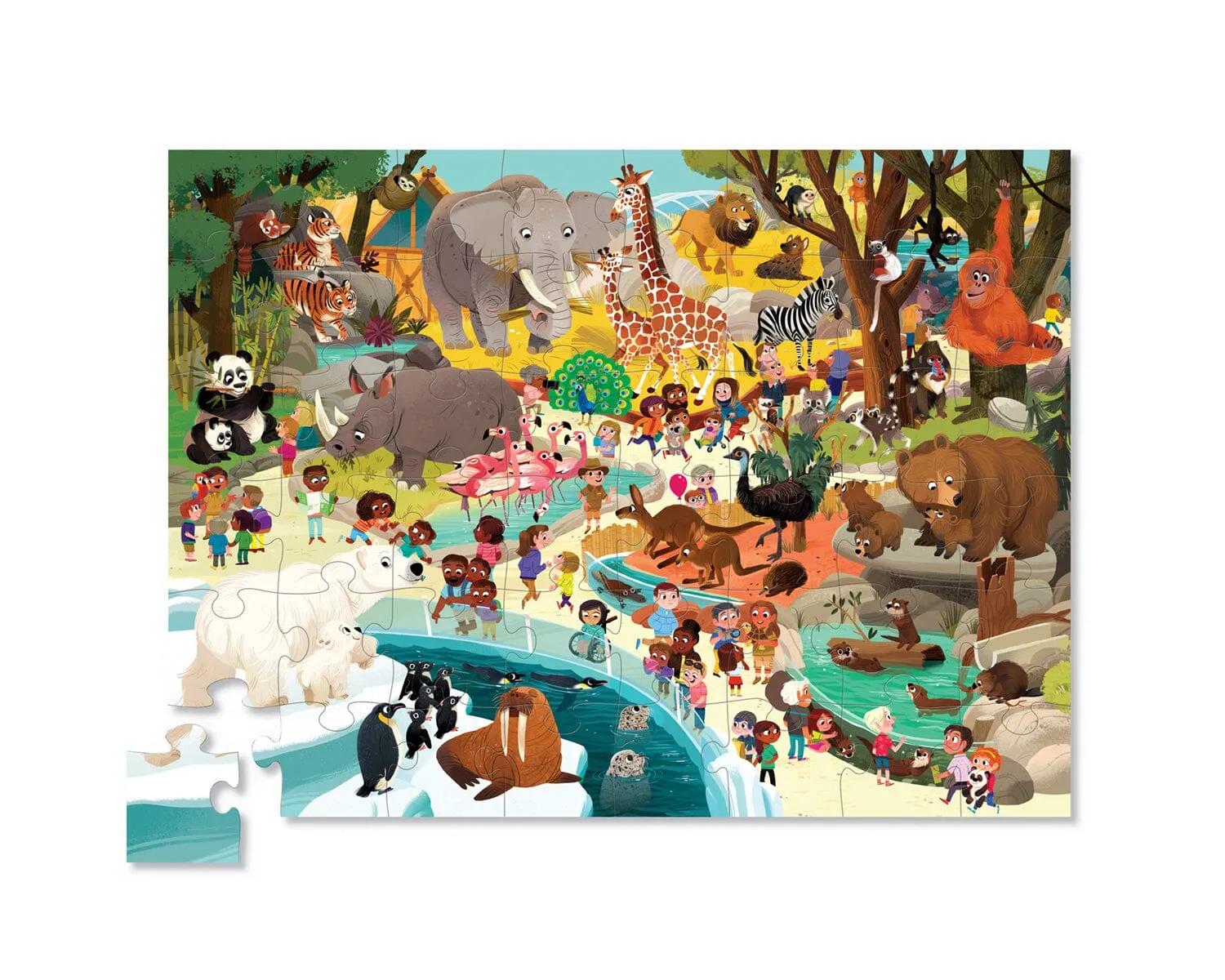 Crocodile Creek - Day at the Museum Puzzle 48pc - Zoo