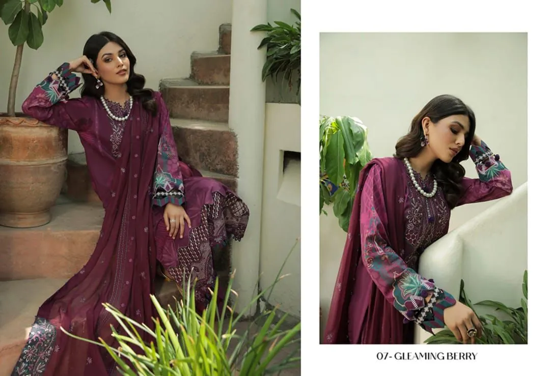 D07 Gleaming Berry - FARASHA LAWN VOL 2`22