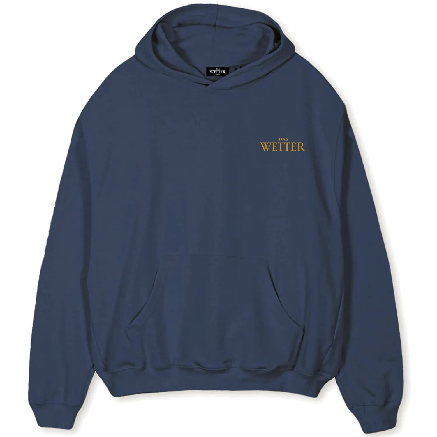 Das Wetter-Deluxe-Hoodie »Es kann nur besser werden« (Blau/ Gold)