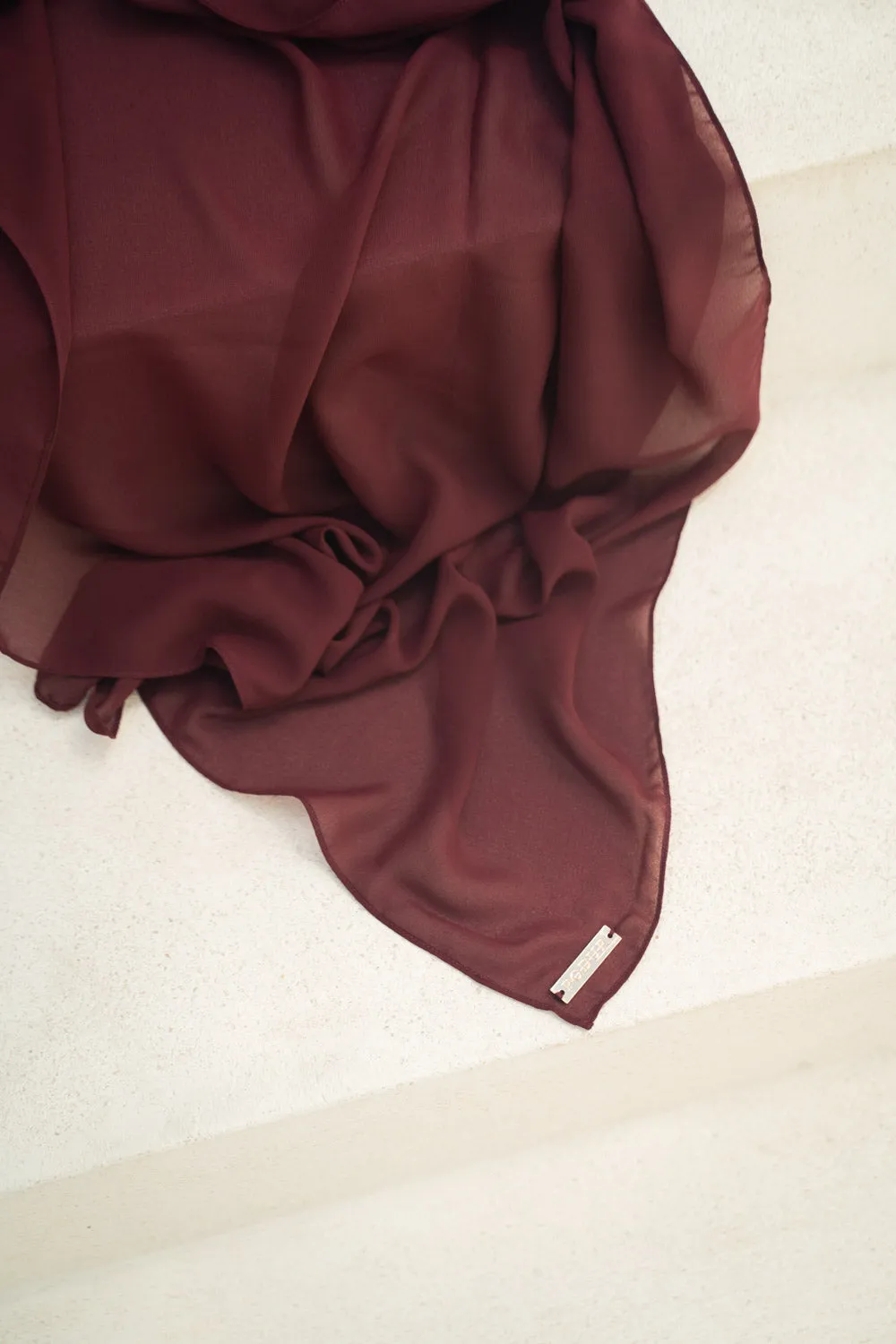 Deep Cherry Chiffon hijab-Colour 189