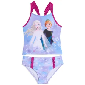 Disney Frozen UPF 50  Tankini Top Bikini Bottom Swim Set