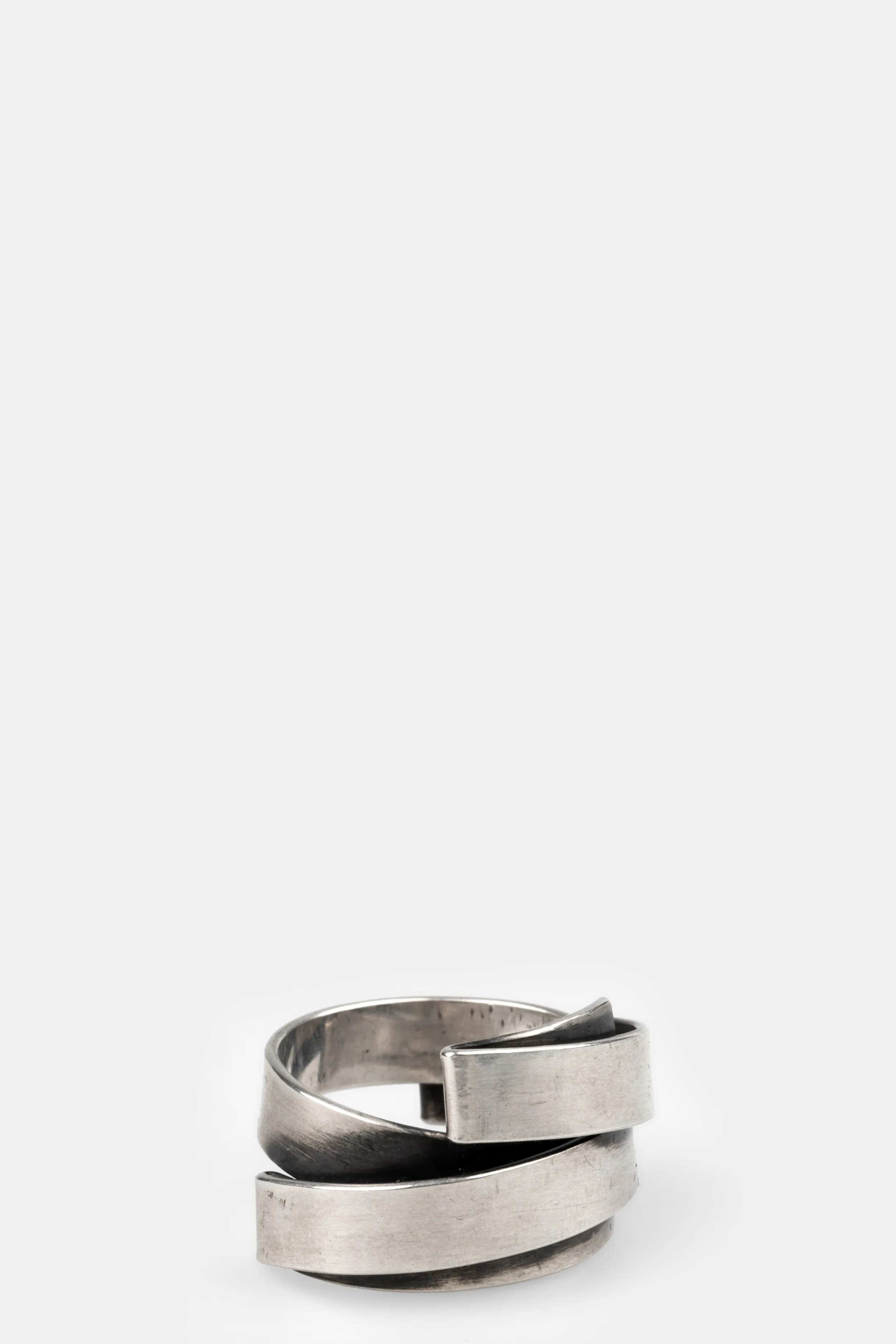 Double folded silver ring