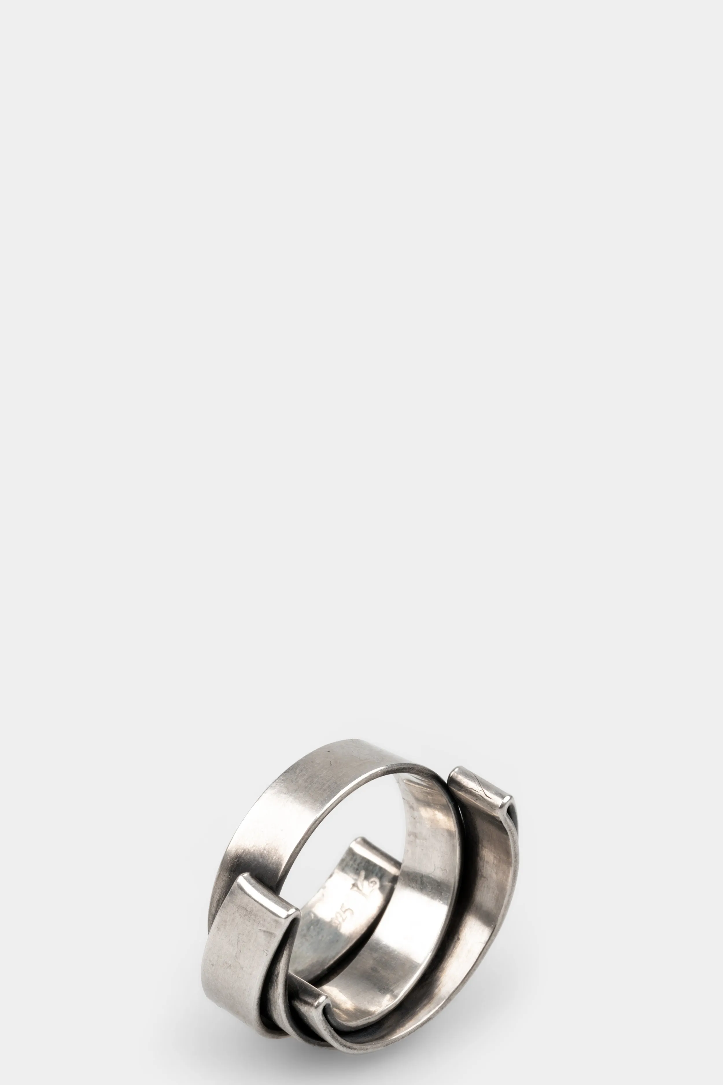 Double folded silver ring