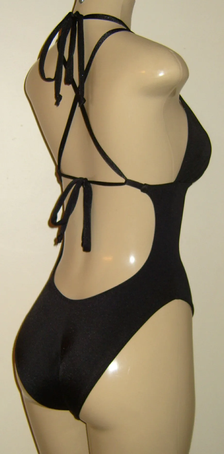 Double String High Leg One Piece Swimsuit