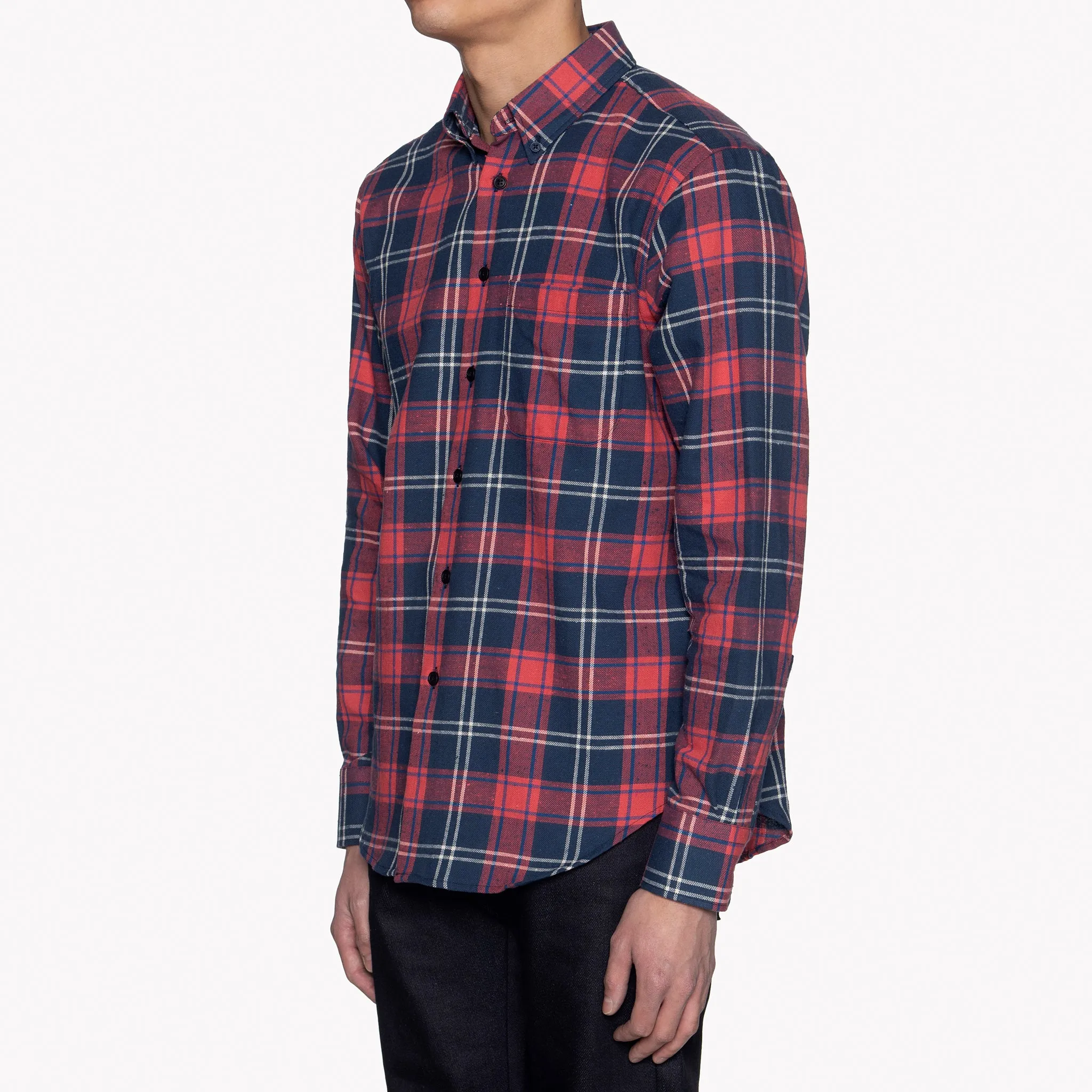 Easy Shirt - Soft Nep Plaid - Navy / Red