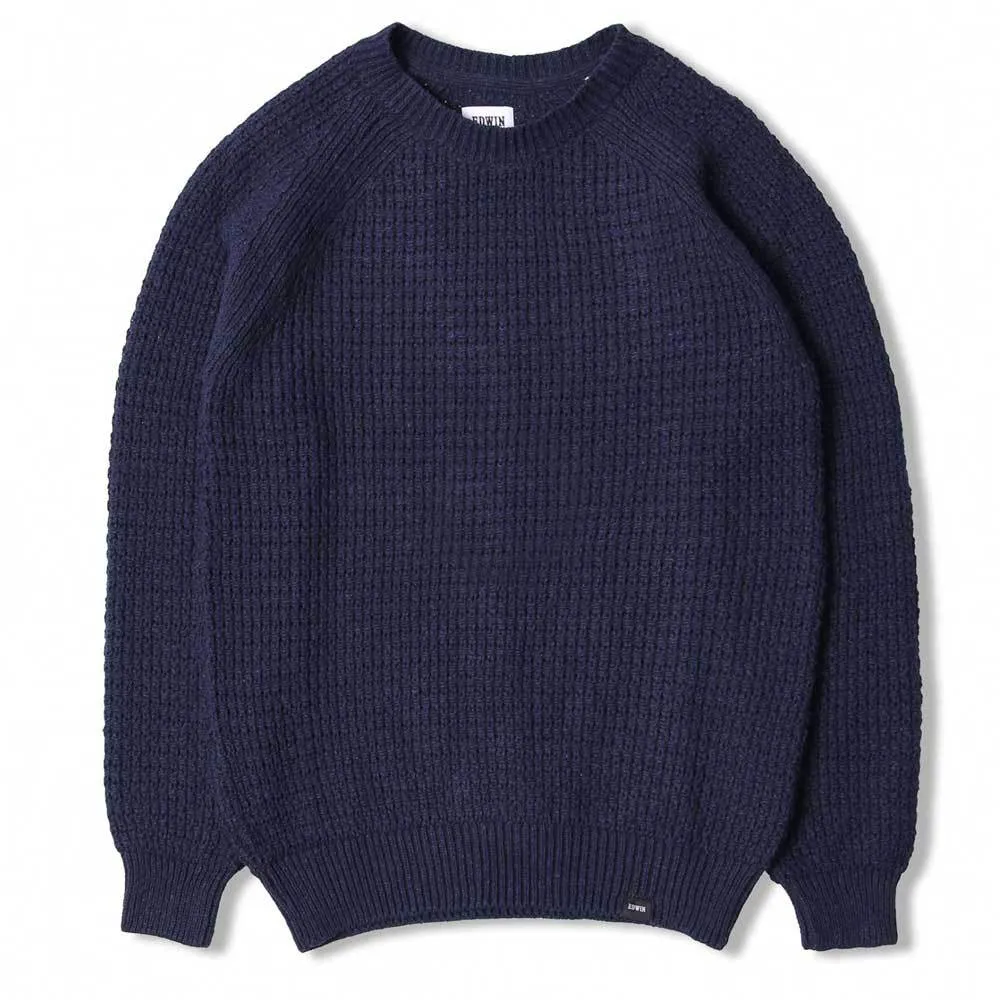 Edwin Purl Sweater - Navy