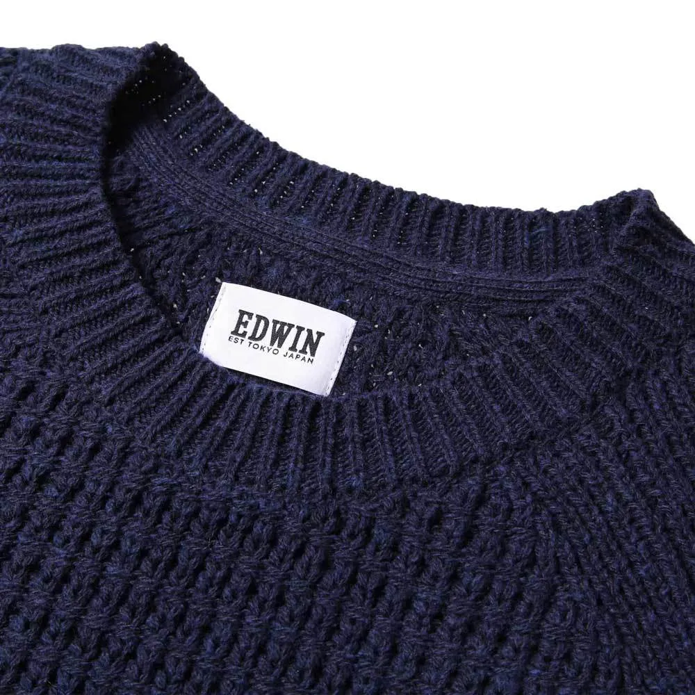 Edwin Purl Sweater - Navy