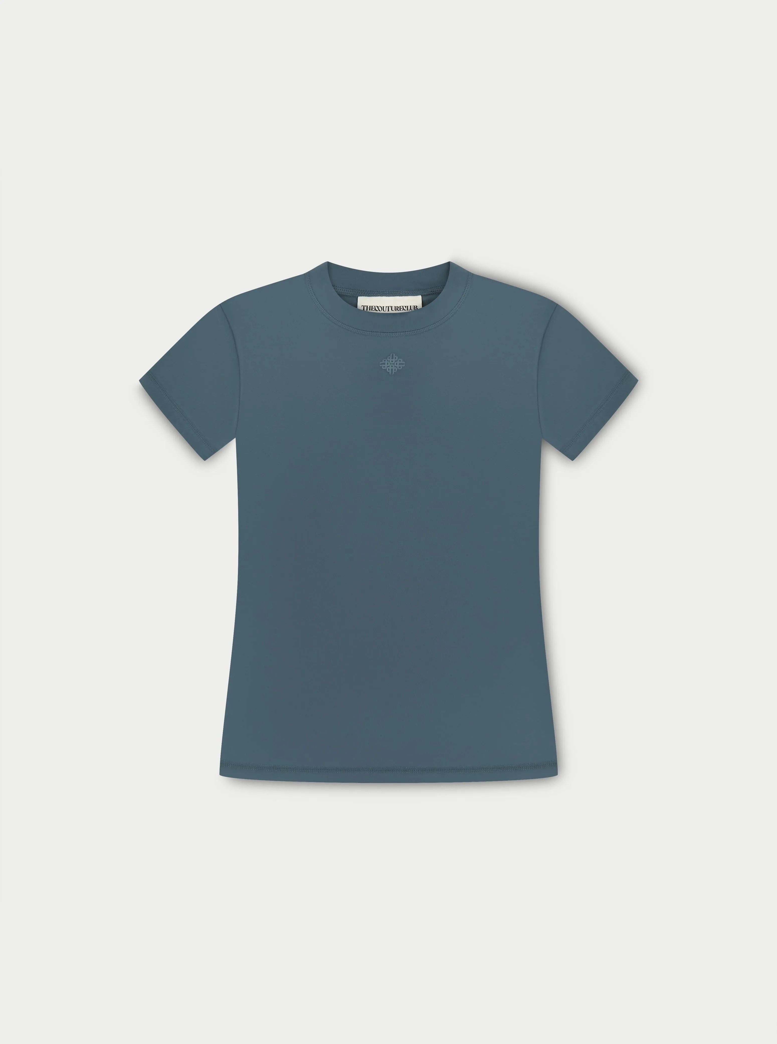 EMBLEM SCULPTING STRETCH BABY TEE - PETROL BLUE