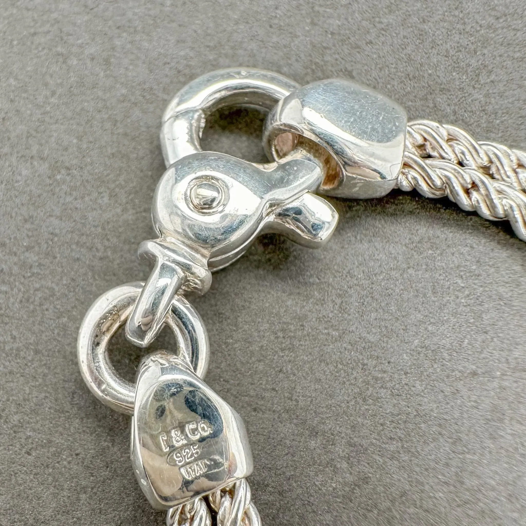 Estate Tiffany & Co. SS Double Rope Sliding Hearts Necklace