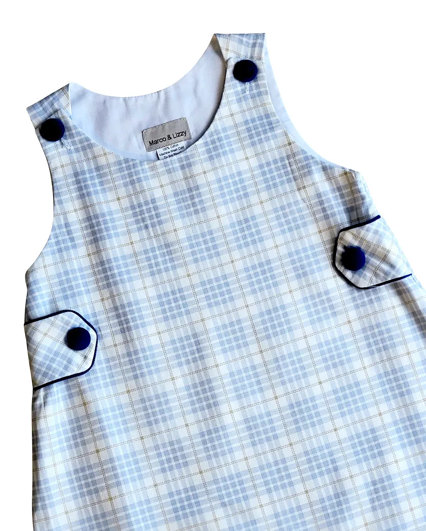 Fall Checkered with blue buttons Girl's fall Jumper