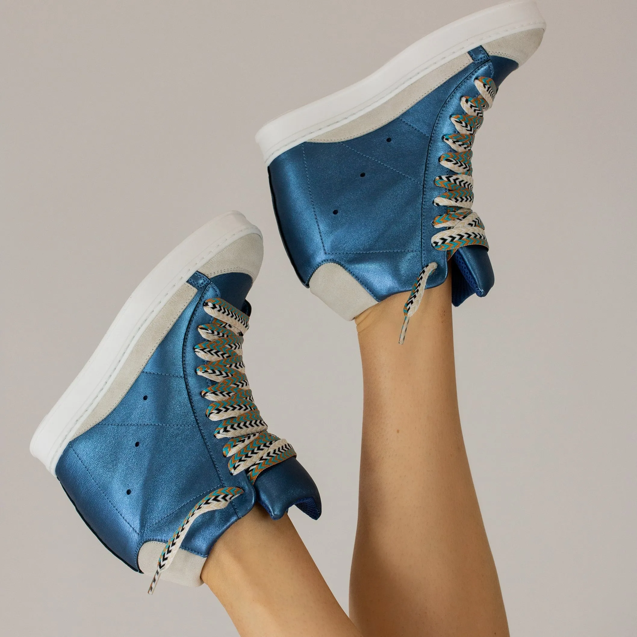 Fearless 2.0 Metallic Blue Wedge Sneaker